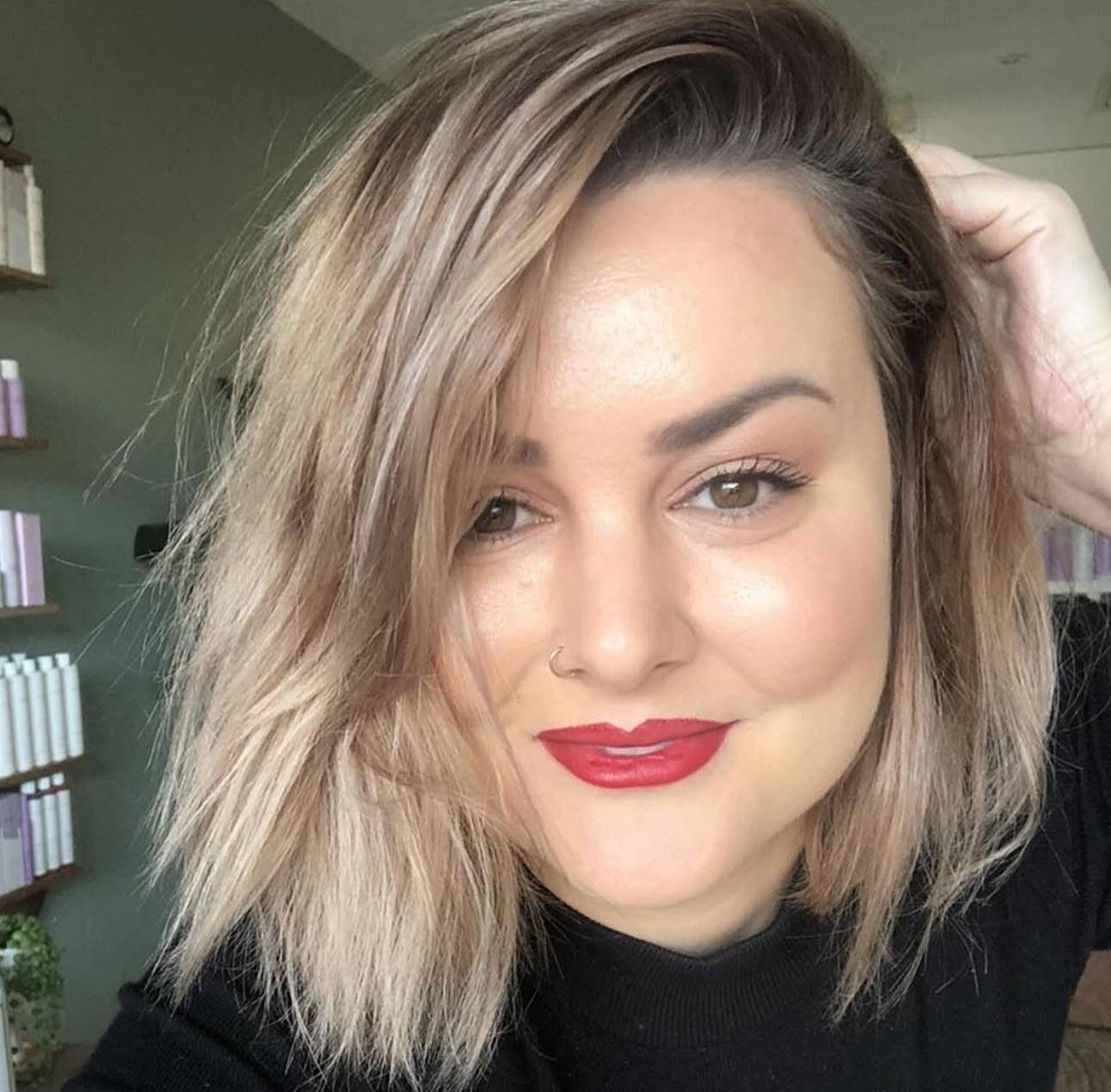 Bonnie with a blonde textured bob